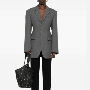 WARDROBE NYC LONGLINE BLAZER retailed $1800 in Biscuit (  not grey)